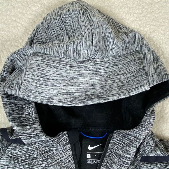 Nike Tech Fleece Cape Hoodie Full Zip Women Size S Gray/Black Sweater Jacket‎ - Picture 7 of 12